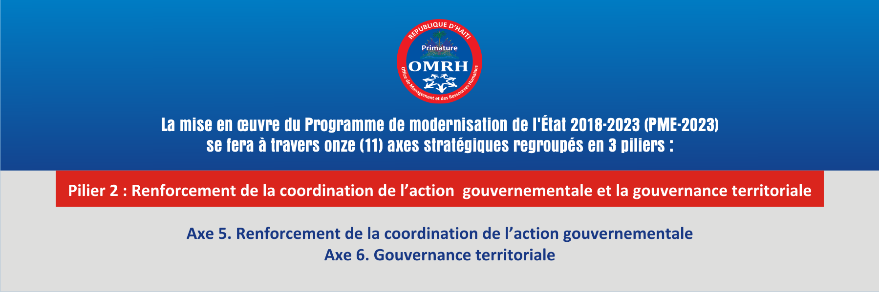 Programme de modernisation de l'État 2018-2023